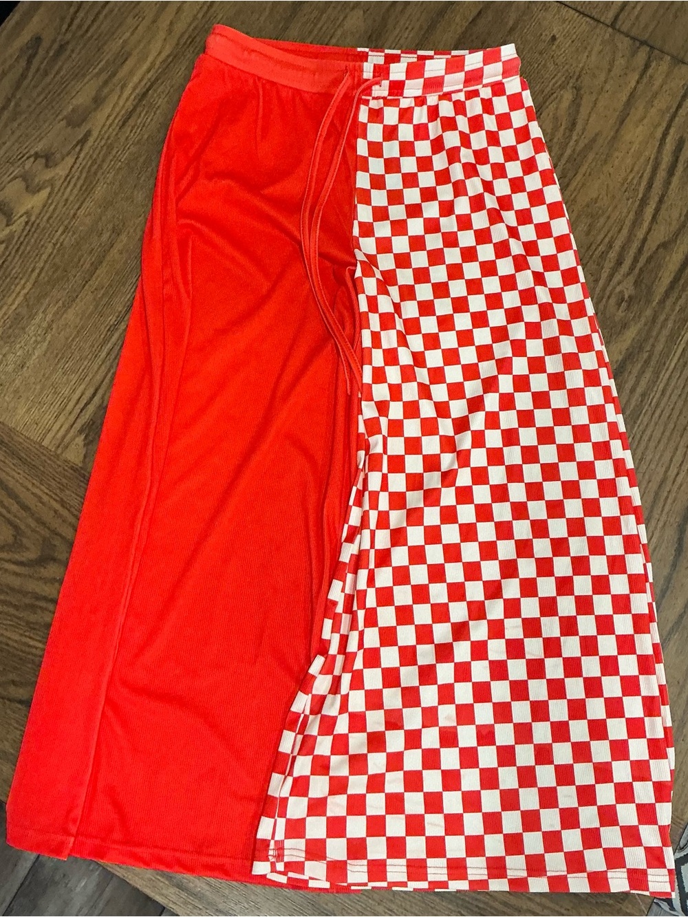 Emy Ave Split pant red/orange and cream - Picture 4 of 4